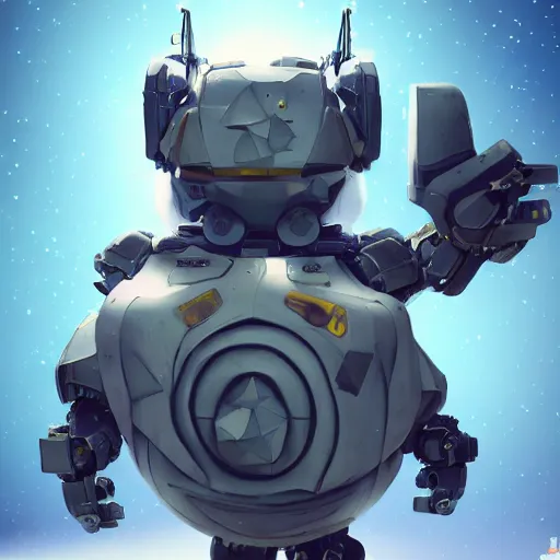 Image similar to 3D Fantasy Cute and adorable mecha piggy floating in space, bright stars, Smooth 3D Illustration, soft render, Servando Lupini, Daniil Kudriavtsev, handpaint texture, Blender, 3DCoat