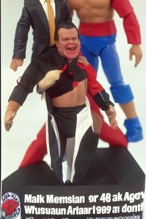 Prompt: [ western australian premier mark ] mcgowan as a 1 9 8 0 s wrestling action figure, 🇦🇺,