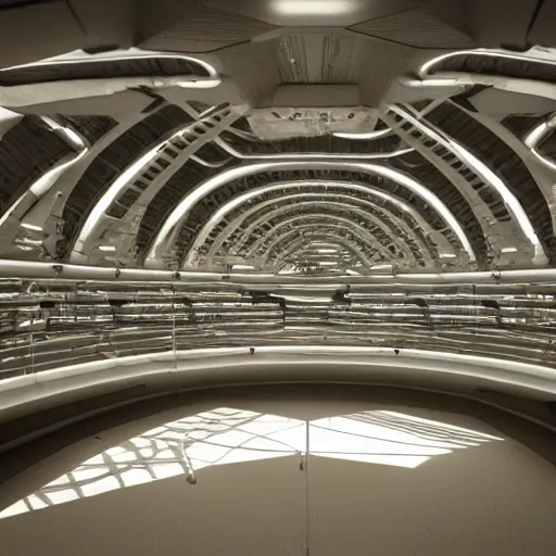 Image similar to interior of an alien mothership, foreign architecture, never seen before