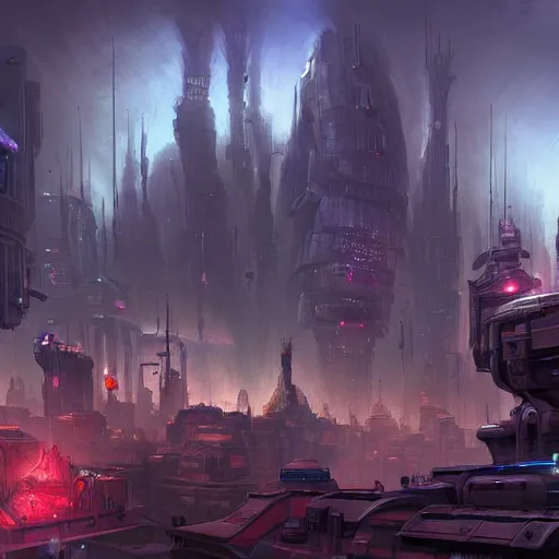 Prompt: post apocalyptic Coruscant, plague, artstation by tyler edlin