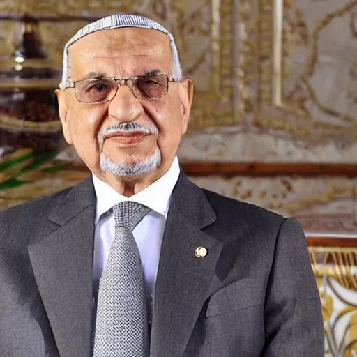 Prompt: official photo of the Algerian President Abdelmadjid Tebboune