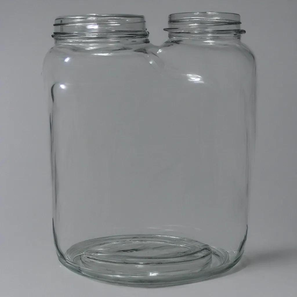 Prompt: Jar ​​made of transparent plastic with markings in Japanese. Inside is a clear liquid, realistic matte painting,