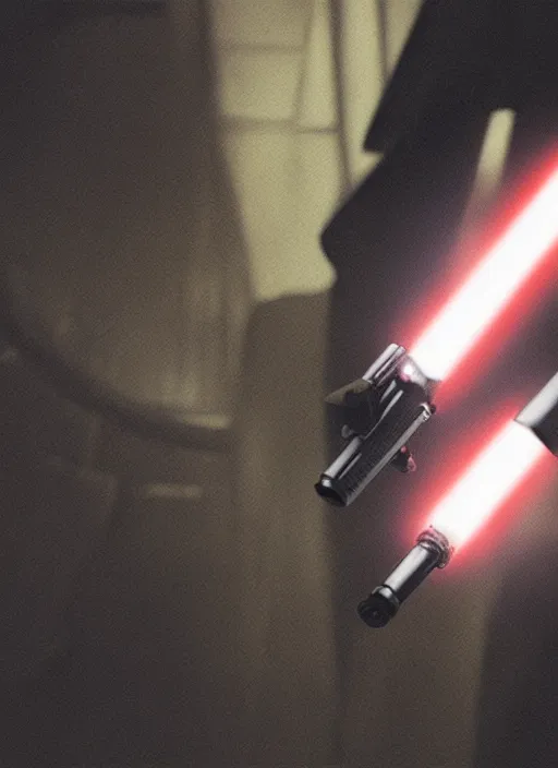 Image similar to close - up of a jedi holding a lightsaber, keanu reeves, greg rutkowski, 8 k, shallow depth of field, intricate detail, concept art,