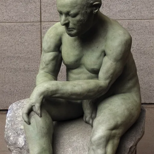 Prompt: plush toy of the thinker by rodin