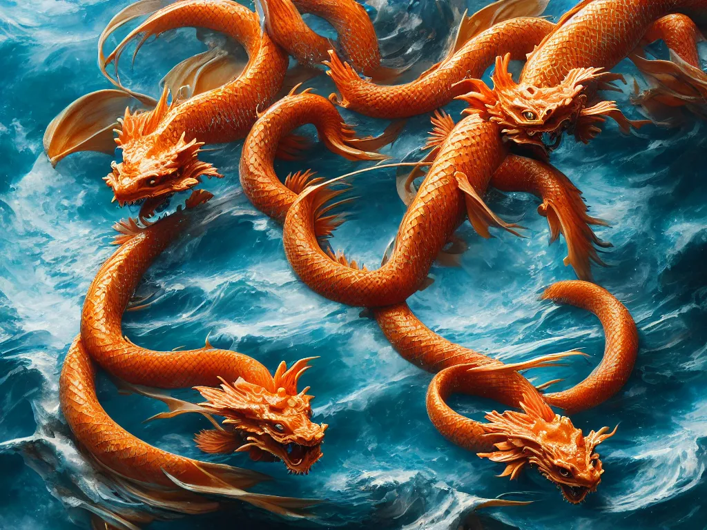 Image similar to intertwined koi dragon fish, water torrent background, jesper ejsing, james jean, justin gerard, tomasz alen kopera, cgsociety, fenghua zhong, makoto shinkai, octane render, highly detailed, rim light, cinematic lighting, hyper realism, high detail, intricate, 4 k, masterpiece