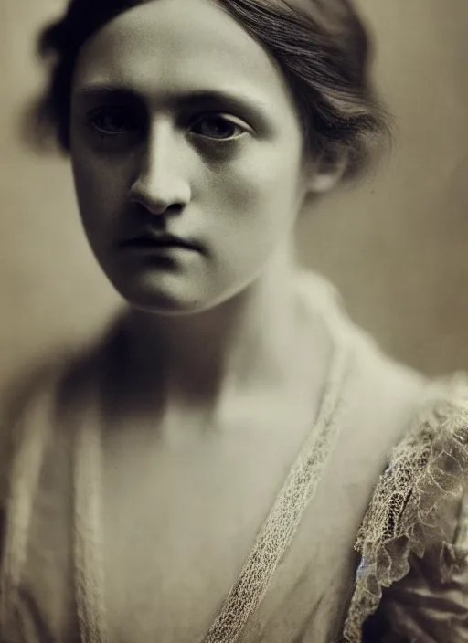 Prompt: close up portrait of a young edwardian aristocrat, female, edwardian, formal, detailed face, deep focus, movie still, dramatic lighting, ray tracing, by hendrik kerstens and paolo roversi