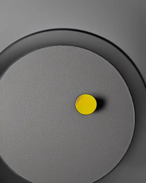 Image similar to a dramatic photo of a stylish yellow consumer device designed by dieter rams and jony ive, industrial design, purpose unknown, rim lit, shallow depth of field,