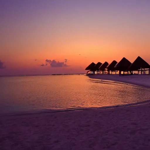 Prompt: photo of the beach in the maldives