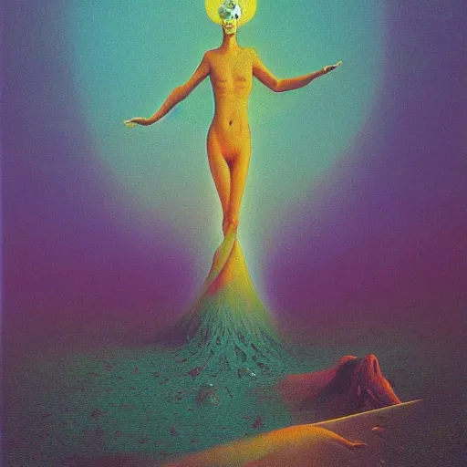 Image similar to Lisa Frank. Zdzisław Beksiński.