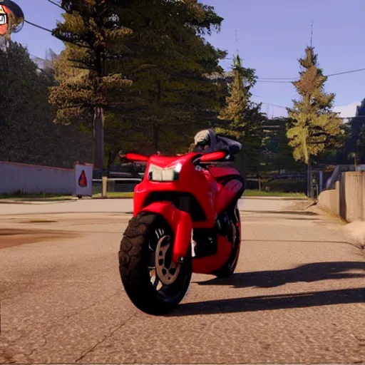 Prompt: Shotaro Kaneda's Bike in Forza Horizon
