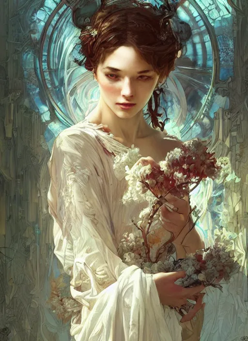 Image similar to a beautiful illustration of pom klementinoff, intricate, sharp focus, illustration, highly detailed, digital painting, concept art, matte, art by wlop and artgerm and greg rutkowski and alphonse mucha, masterpiece