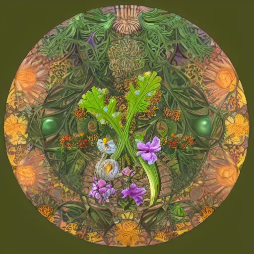 Prompt: magical botany by ernst haeckel and alphonse mucha, 3 d model