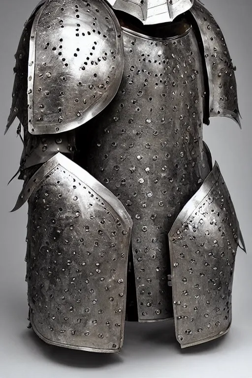 Prompt: a medieval knight armour set, extremely detailed and intricate.