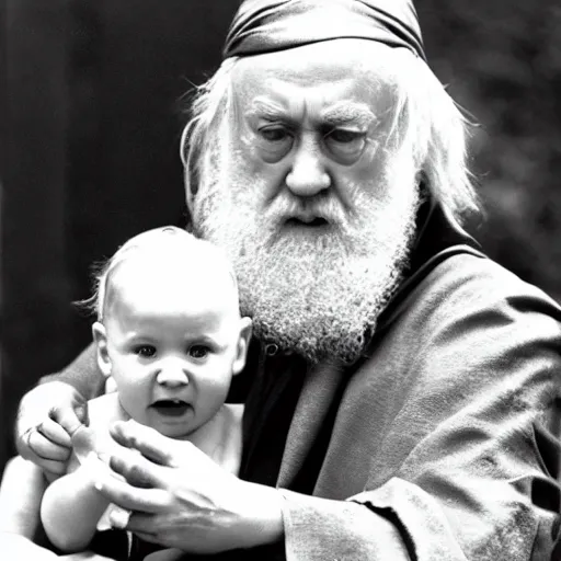 Image similar to dumbledore eating a baby