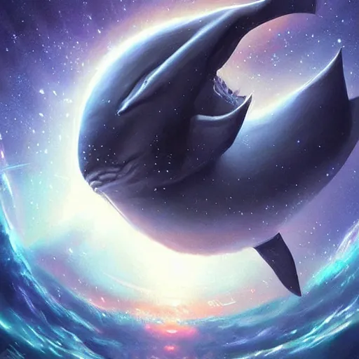 Image similar to space magical whale with multiple eyes on its face, eyes!, eyes!, eyes!, eyes!, eyes!, eyes, galaxy whale, epic fantasy style art, galaxy theme, by Greg Rutkowski, hearthstone style art, 99% artistic