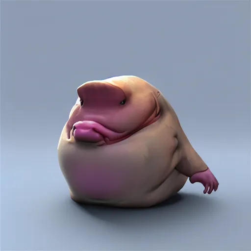 Image similar to blob fish wearing suit, artstation, 4k