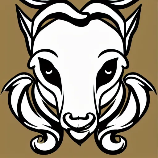 Prompt: funny goat face vector graphics