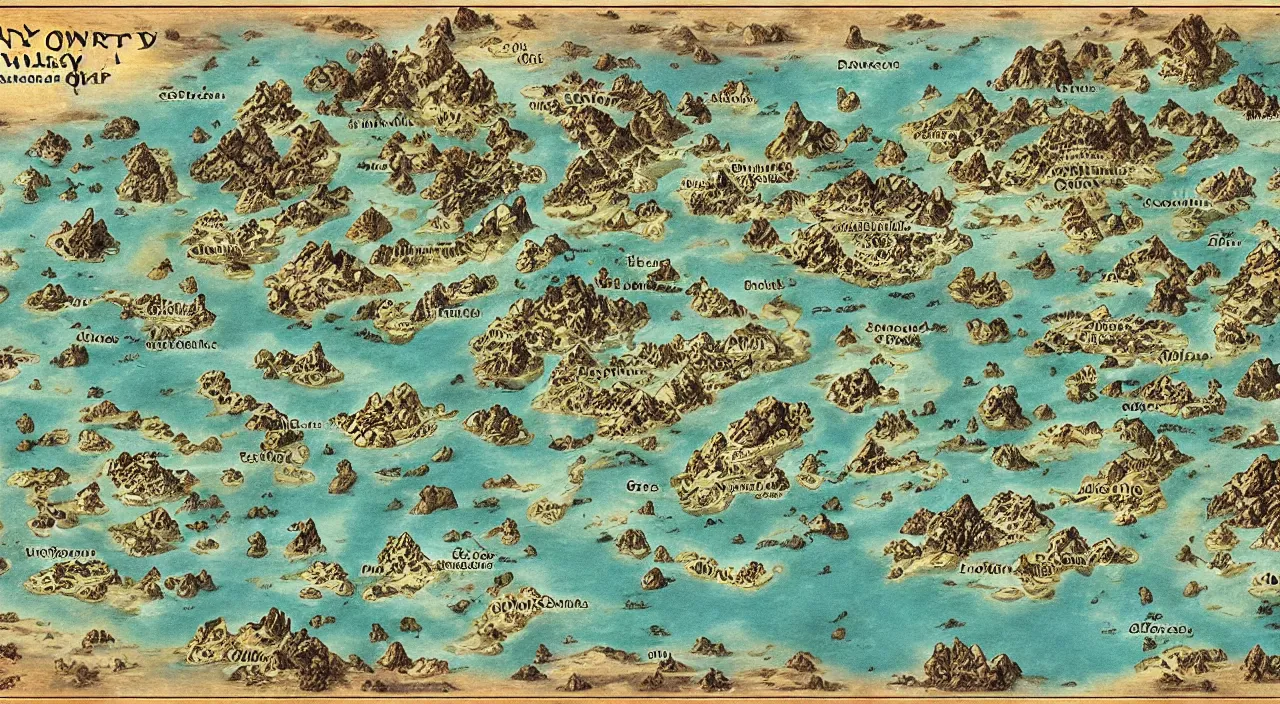 Image similar to detailed map of a fantasy world