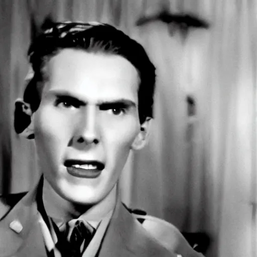 Image similar to jerma in a 1 9 4 0 s horror movie