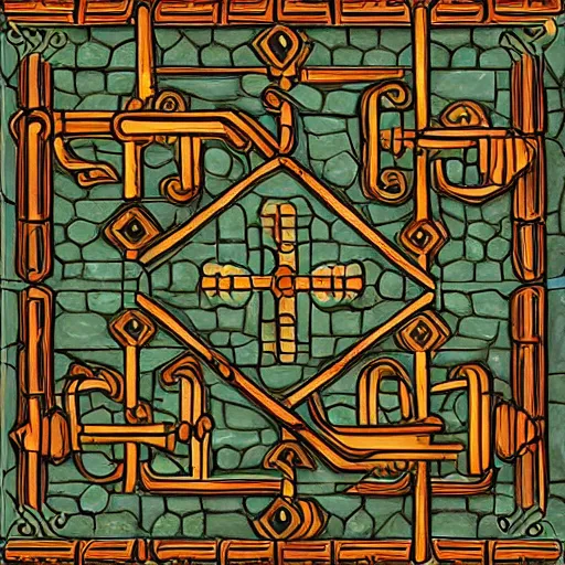 Image similar to hand painted dungeon texture with perfect details, symmetry, digital art