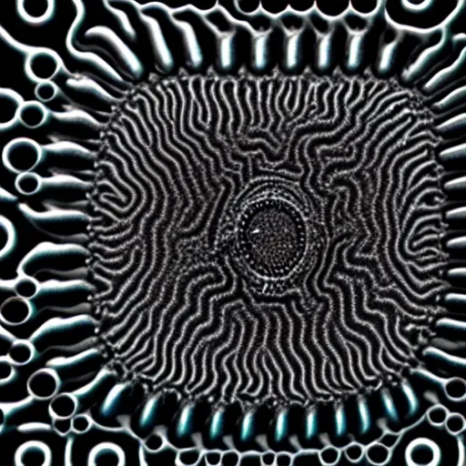 Image similar to Ferrofluid, programmable black goo, organic liquid metal, alien bioweapon