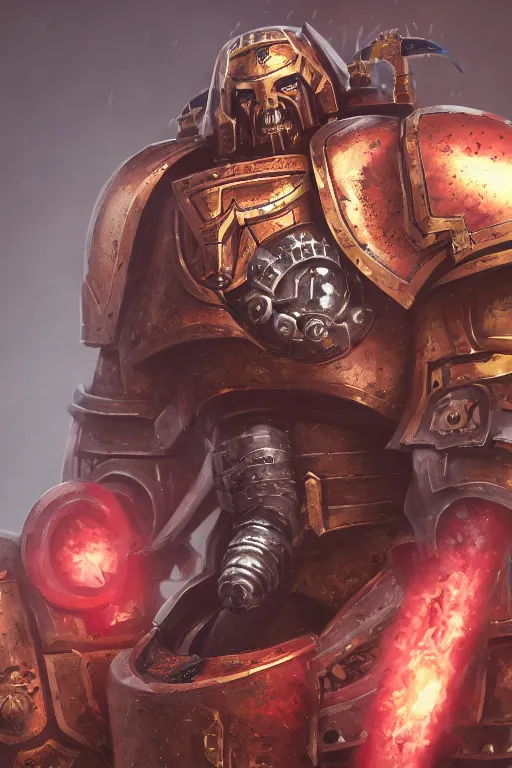 Image similar to armor portrait heros warhammer 4 0 k horus heresy fanart - the primarchs emperor by johannes helgeson animated with vfx concept artist & illustrator global illumination ray tracing hdr fanart arstation zbrush central hardmesh 8 k octane renderer comics stylized