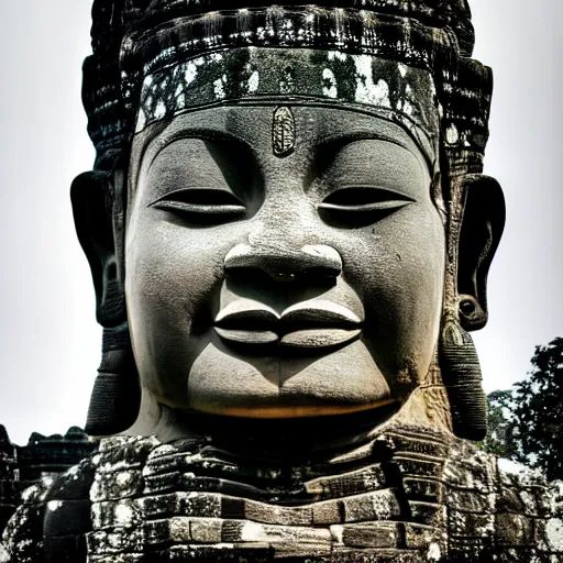 Image similar to angkor thon, photorealistic giant photography hight quality, sharp, stones, award winning photography, canon, thierry rouzier