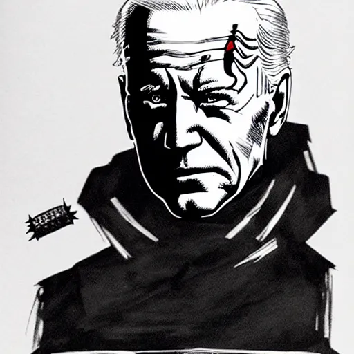 Image similar to Joe Biden looking sinister, by Tsutomu Nihei, highly detailed