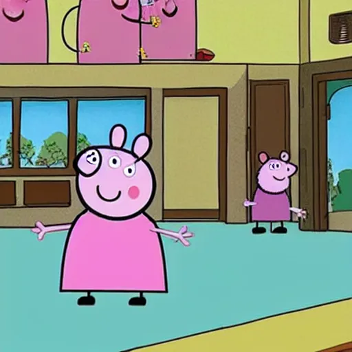 Image similar to peppa pig in a studio ghibli movie