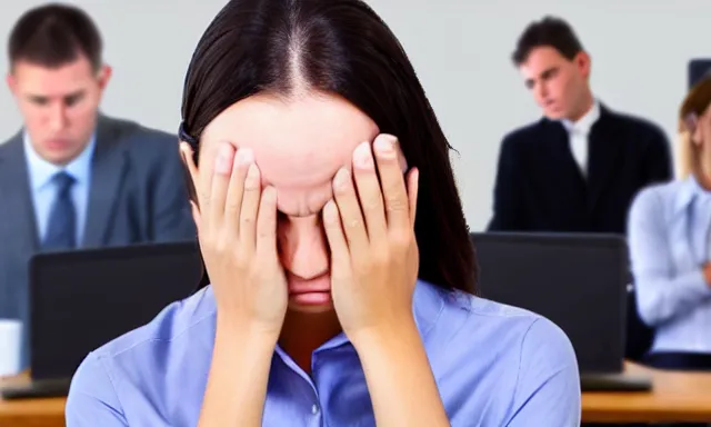 Image similar to tense anxious job interview sweating nervous