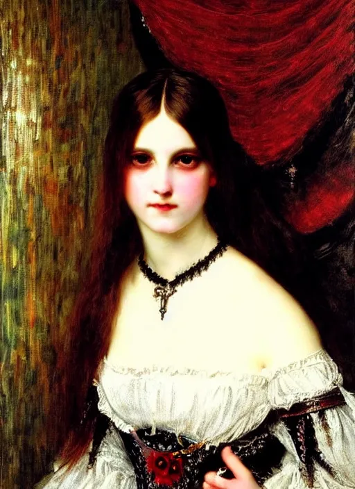 Prompt: gothic princess portrait. by william henry hunt * *, highly detailded