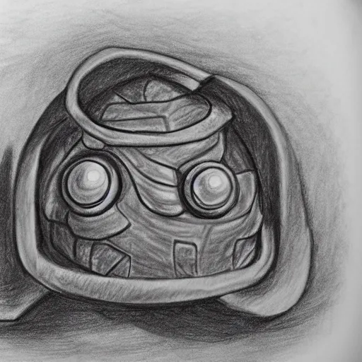 Prompt: dungeons and dragons beholder, pencil drawing.