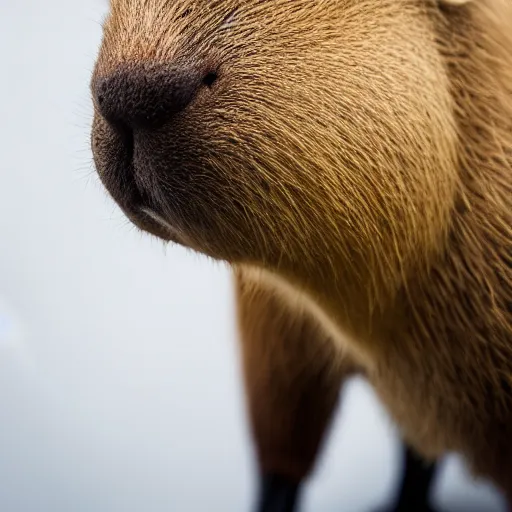 Prompt: photography of a capybara using a suit, ultra detailed, centered, white background