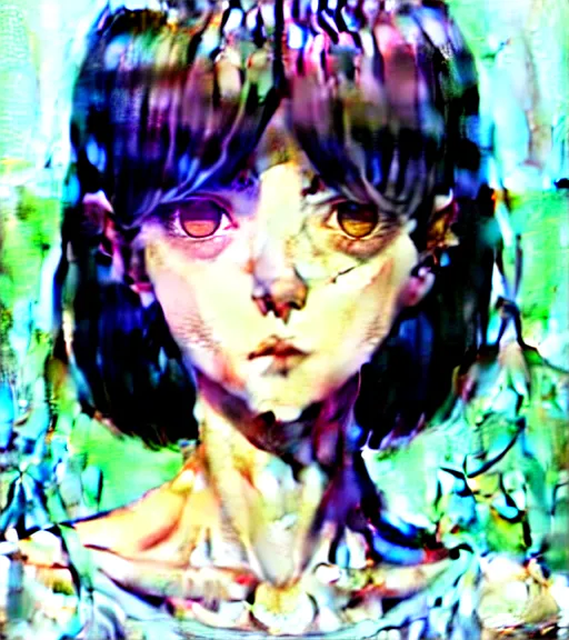 Image similar to a beautiful youth teenage depressed ocd psychotic popular girl in school struggling with morbid thoughts realized, angry eyes, soft skin, magnificent art by ilya kuvshinov, claude monet, range murata, artgerm, norman rockwell, highly detailed intricately sharp focus, bedroom eyes trending on pinterest, tiktok 4 k uhd image