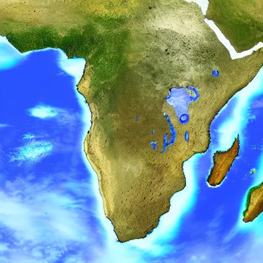 Prompt: a beautiful fantasy future piece of the continent of africa, epic scale, ultrawide angle, retrao test