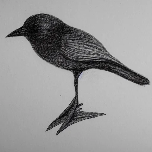 Prompt: detailed drawing of a bird with a hat