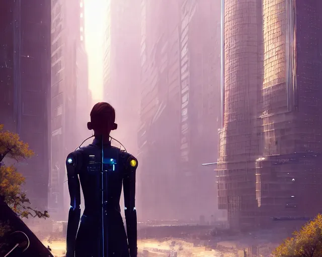 Image similar to highly detailed portrait of allison williams as an android, in detroit : become human, stephen bliss, unreal engine, fantasy art by greg rutkowski, loish, rhads, ferdinand knab, makoto shinkai and lois van baarle, ilya kuvshinov, rossdraws, tom bagshaw, global illumination, radiant light, detailed and intricate environment