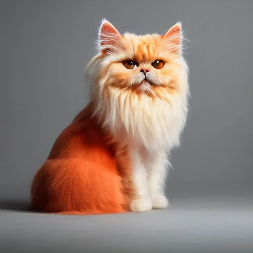 Image similar to persian cat, light orange, photo, award winning