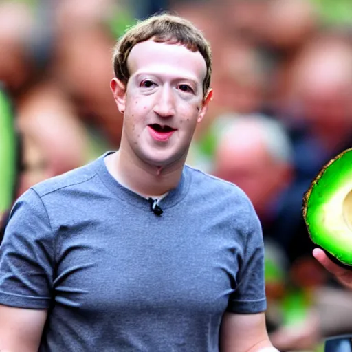 Image similar to mark zuckerberg as an avocado chair
