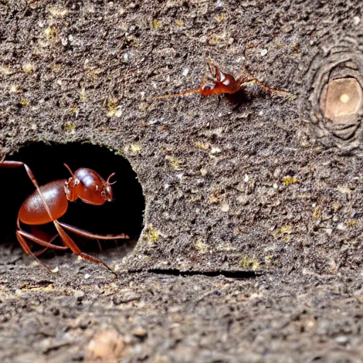 Image similar to little alien inside a ant house