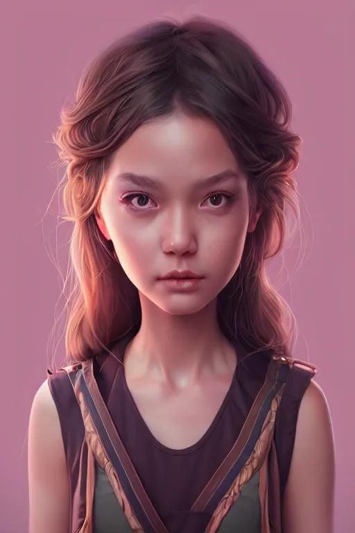 Image similar to very cute girl portrait, highly detailed eyes, intricate details, by artgerm, tooth wu, dan mumford, beeple, wlop, unreal engine 5 rendering