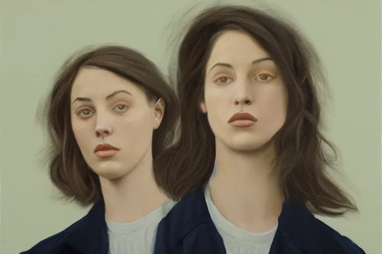 Prompt: young stewardessesfashion model portrait artwork by tim eitel