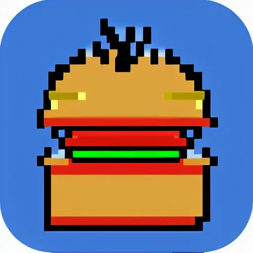 Image similar to hamburger pixel 3 2 bit icon art