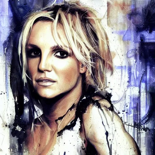 Prompt: britney spears and jennifer morrison morphed together, hybrid, jeremy mann painting