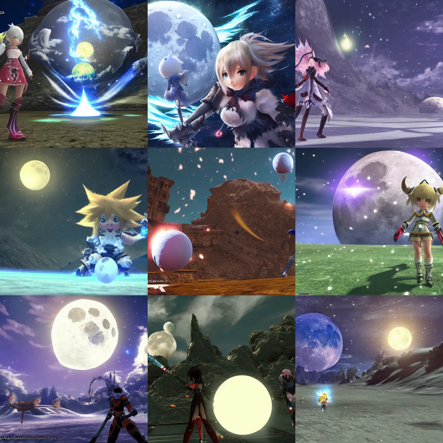 Prompt: Bliztball at the Moon, Final Fantasy XIV: Endwalker, Ultra HD