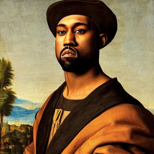 Image similar to A Renaissance portrait painting of Kanye West