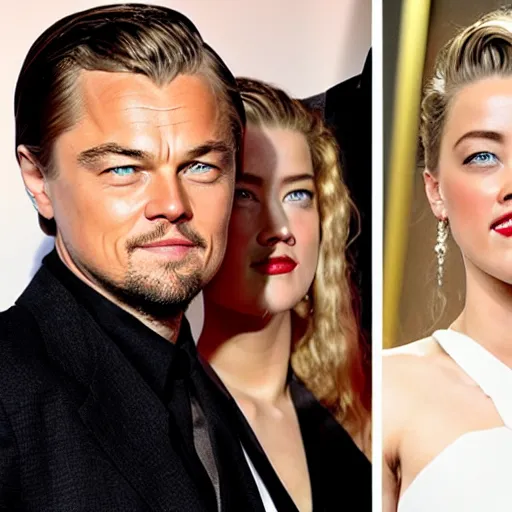 Image similar to leonardo wilhelm dicaprio and amber heard mix