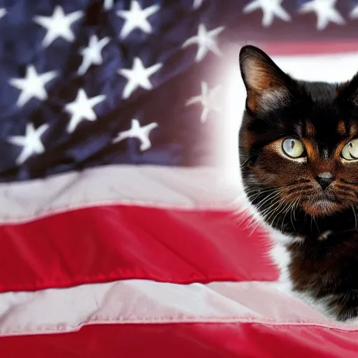 Image similar to photo of a cat president of usa