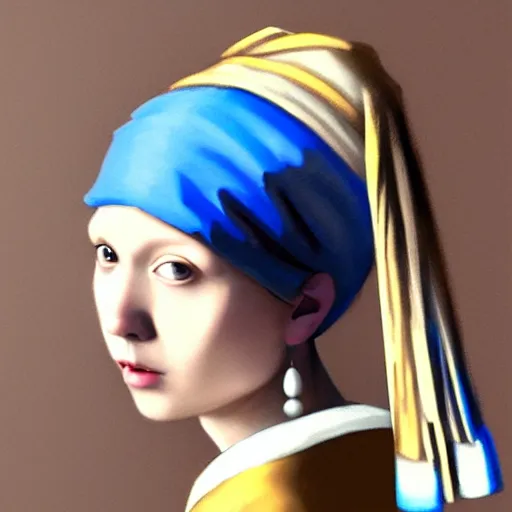 Image similar to The girl with the pearl earring as an anime, digital art by Ruan Jia and Mandy Jurgens and Artgerm, highly detailed, trending on artstation, award winning,