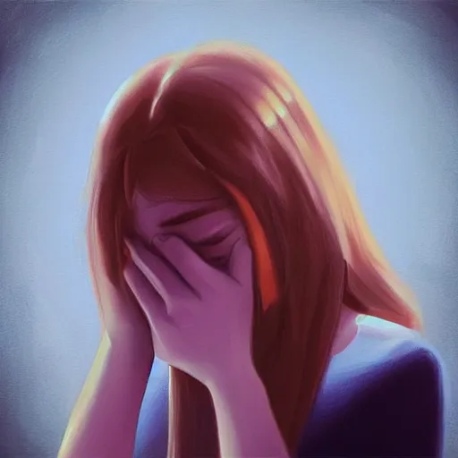 Image similar to “a pretty girl crying, realism, depression, trending on artstation”